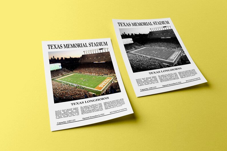 Texas Memorial Stadium Digital Printable Frame/Poster