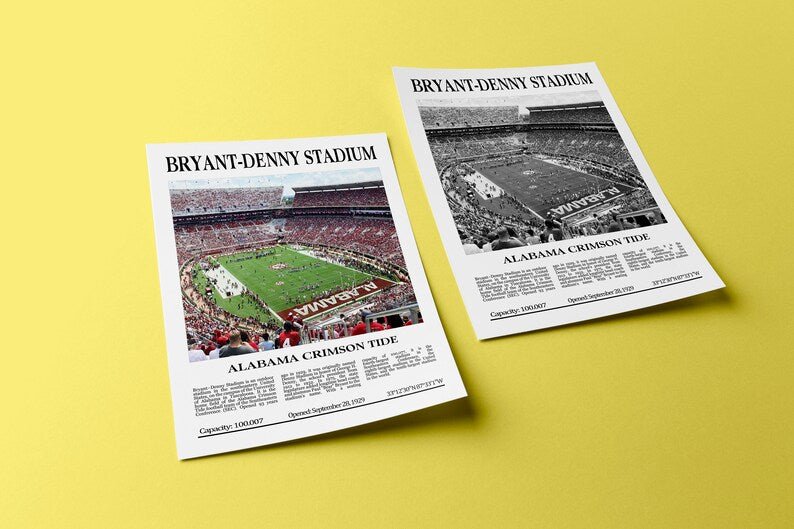 Bryant-Denny Stadium Digital Printable Frame/Poster