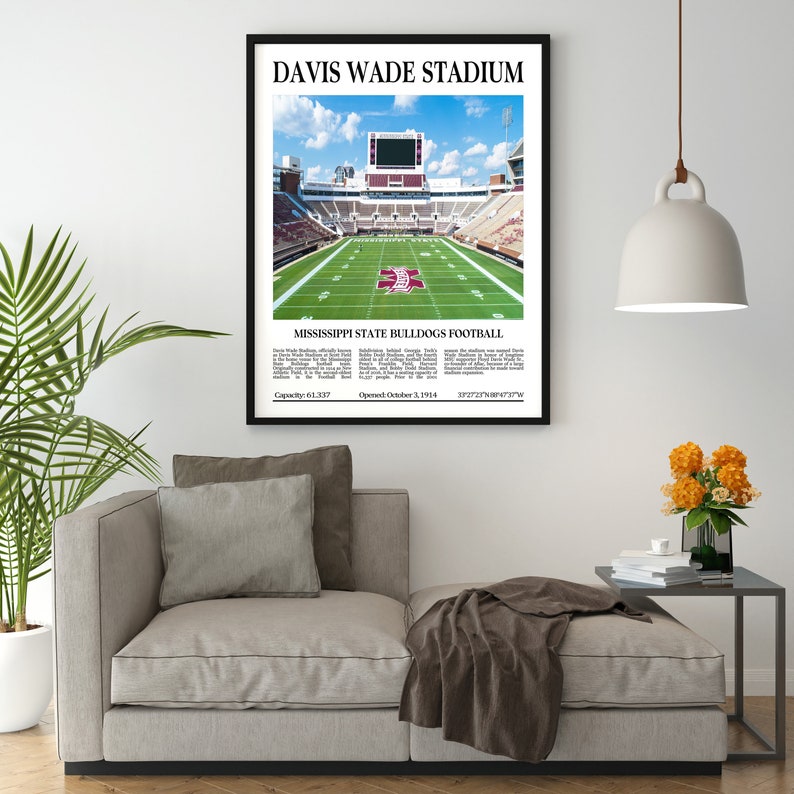 Davis Wade Stadium Digital Printable Frame/Poster