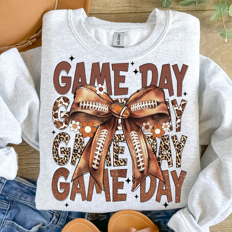 Coquette Football Bow Sweatshirt/Hoodie/T-shirt, Gift For Sports Lover