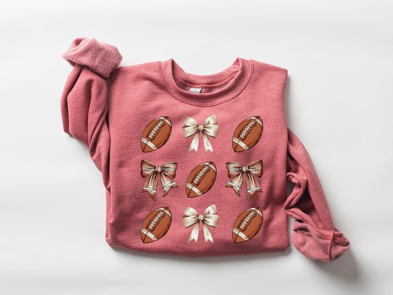 Pink Coquette Football Shirt, Sports Mom Gift, Football Gift Shirt