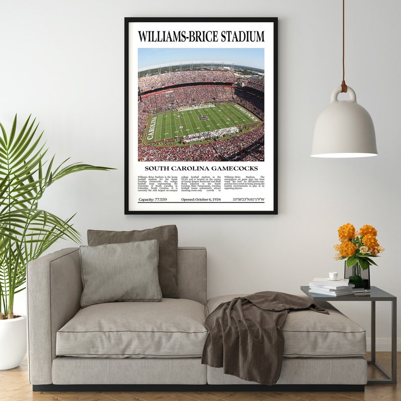 Williams-Brice Stadium Digital Printable Frame/Poster