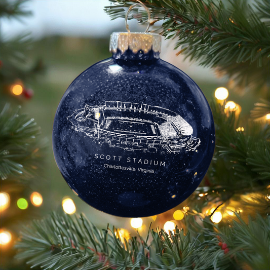 Personalized Scott Stadium - Virginia Cavaliers football Christmas Glitter Ornament Ball, Xmas Football Stadium Ball