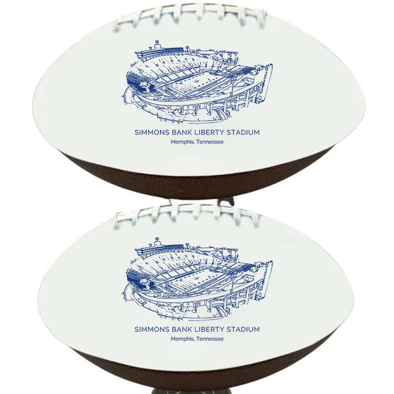 Simmons Bank Liberty Stadium- Memphis Tigers football, Stipple Art College Football