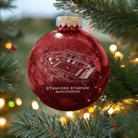 Personalized Stanford Stadium-Stanford Cardinal football Christmas Glitter Ornament Ball, Xmas Football Stadium Ball