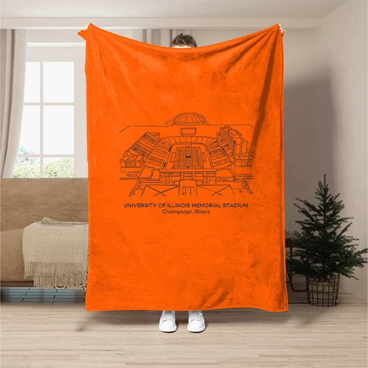 University of Illinois Memorial Stadium-Illinois Fighting Illini football,College Football Blanket