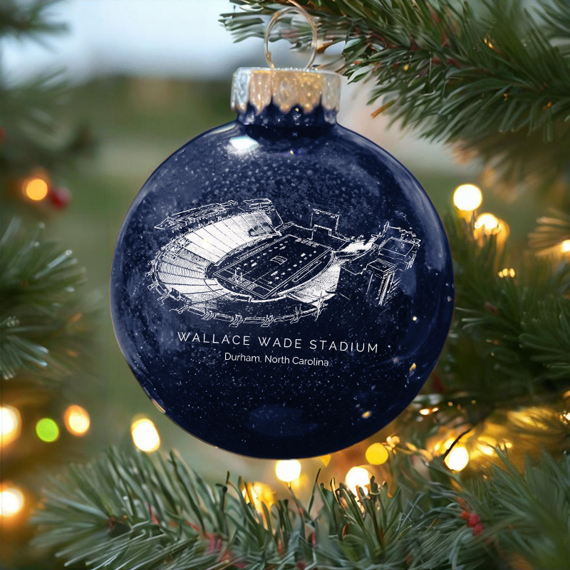 Personalized Wallace Wade Stadium - Duke Blue Devils football Christmas Glitter Ornament Ball, Xmas Football Stadium Ball