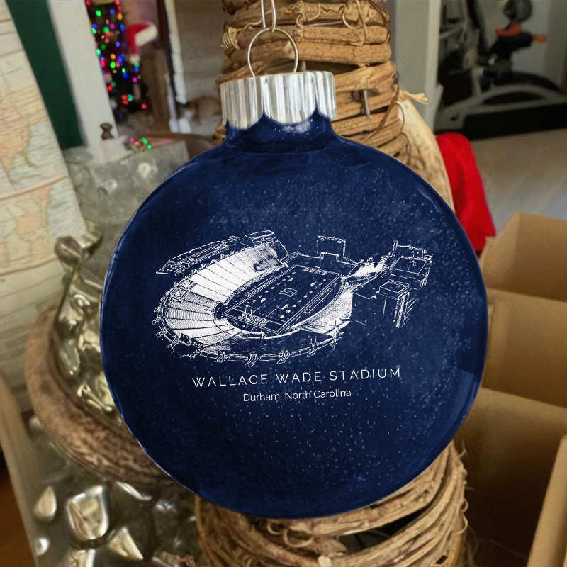 Personalized Wallace Wade Stadium - Duke Blue Devils football Christmas Glitter Ornament Ball, Xmas Football Stadium Ball