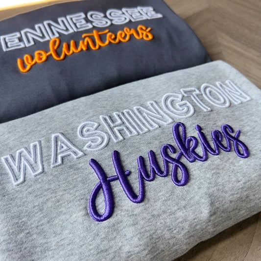 Custom Washington Huskies PUFF Embroidery Sweatshirt,College Team Sweatshirt