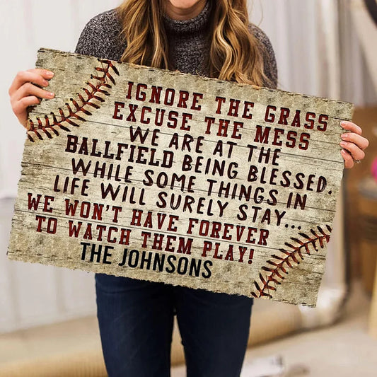 Baseball Themed Home Baseball Doormats, Doormats For Baseball Lovers, Indoor And Outdoor Non-Slip Mats, Interesting Doormats