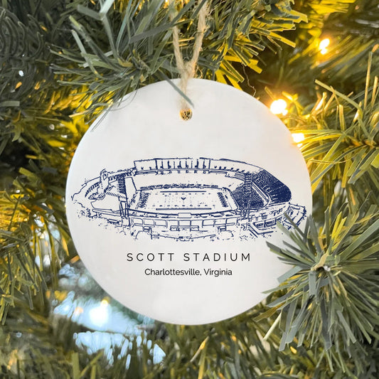 Scott Stadium - Virginia Cavaliers football,College Football Ceramic Christmas Ornament