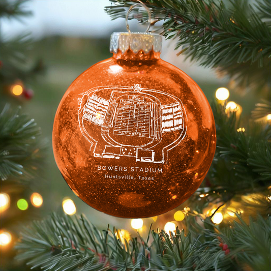 Personalized Elliott T. Bowers Stadium - Sam Houston Bearkats football Christmas Glitter Ornament Ball, Xmas Football Stadium Ball