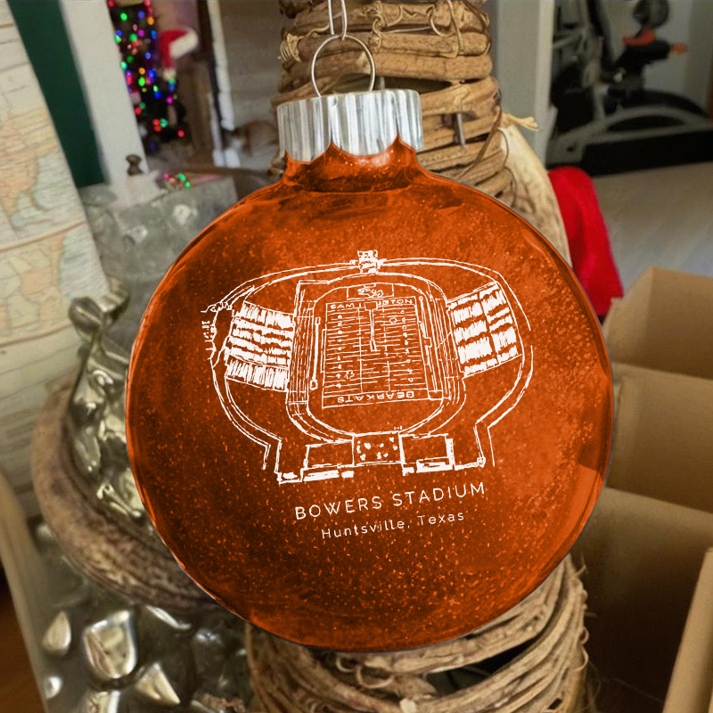 Personalized Elliott T. Bowers Stadium - Sam Houston Bearkats football Christmas Glitter Ornament Ball, Xmas Football Stadium Ball