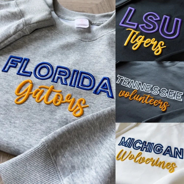 Custom Florida Gators football  PUFF Embroidery Sweatshirt,College Team Sweatshirt