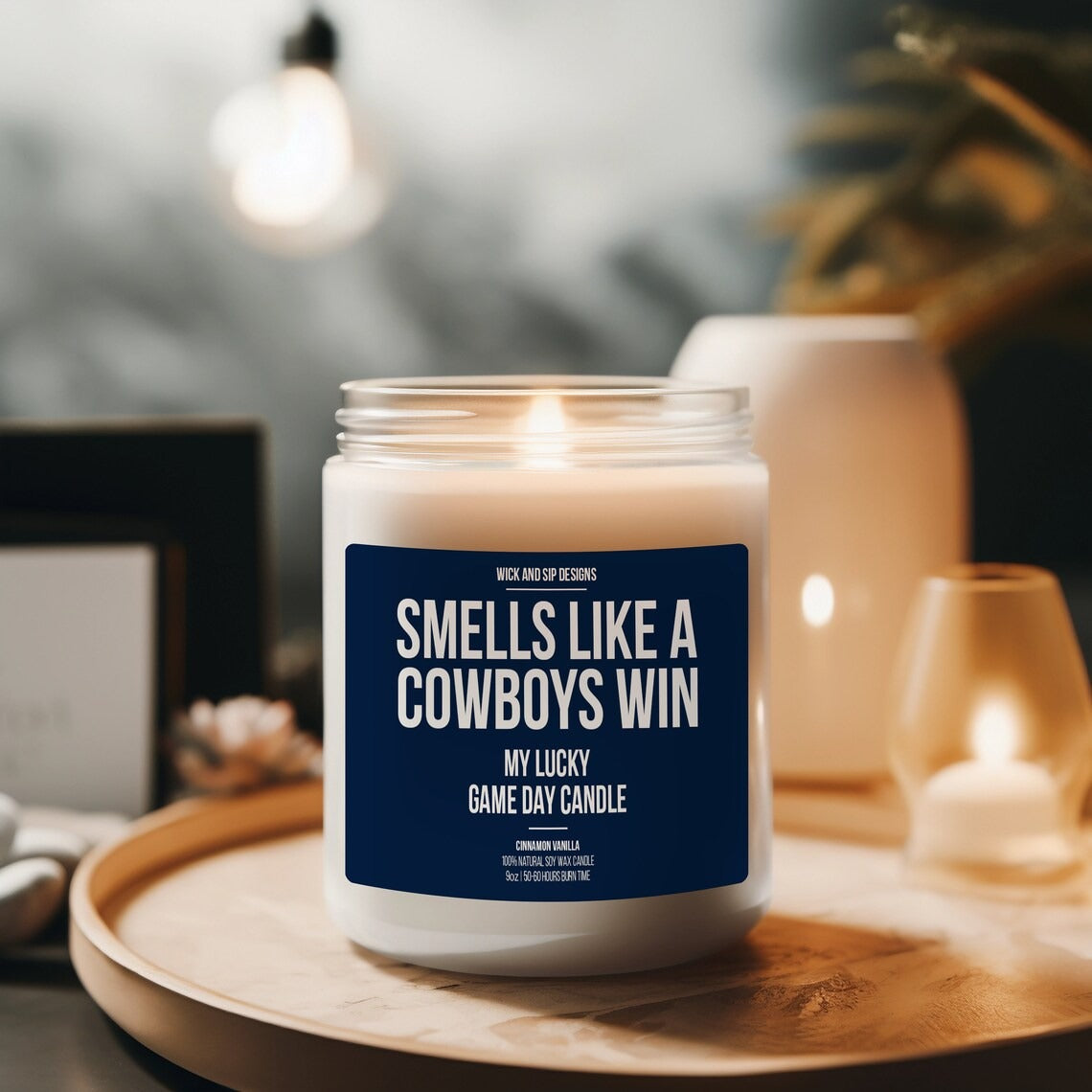 Personalized Smells Like A Cowboys Win Candle | Custom Dallas Cowboys Candle | Gift for Cowboys Fan | Lucky Candle | Gift for Football Fan