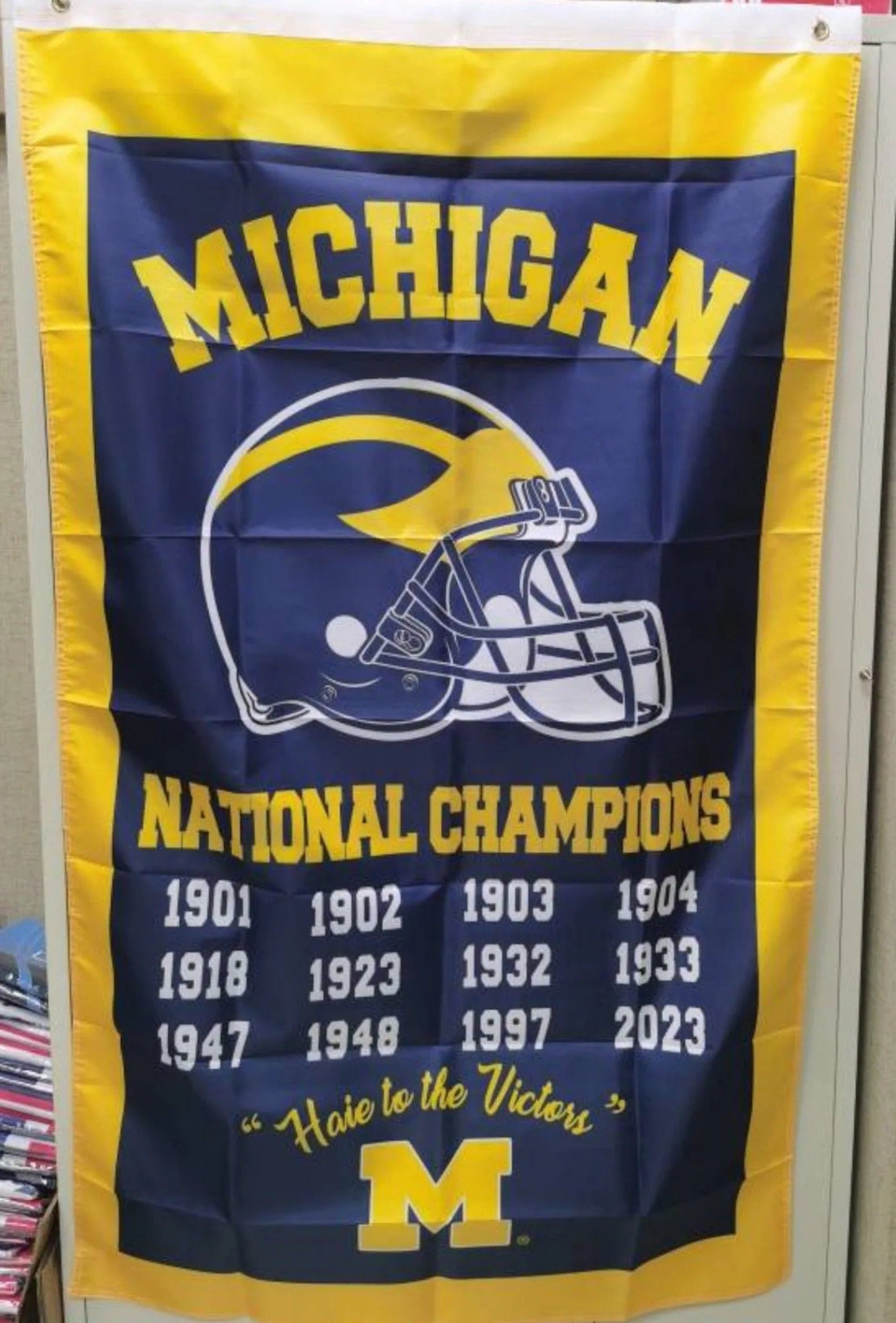 Michigan Team University Wolverines 2023 Football Playoff National Champions, Garage, Dorm, Outdoor Decoration