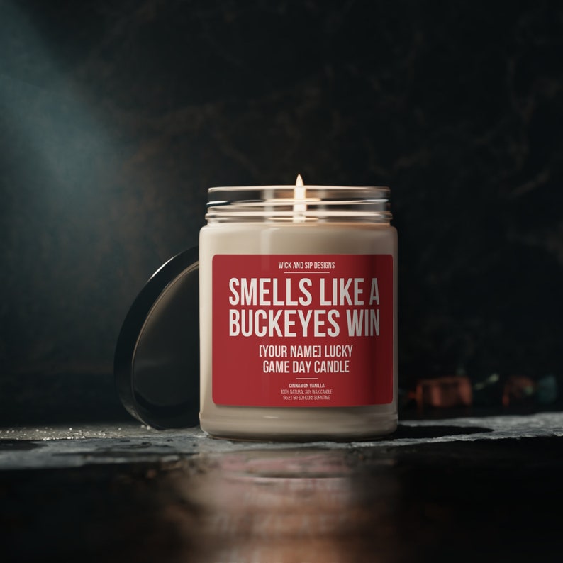 Personalized Smells like A Buckeyes Win Candle, Custom Ohio State Candle, Gift for Ohio State Fan, Lucky Candle, Gift for Buckeyes Fan