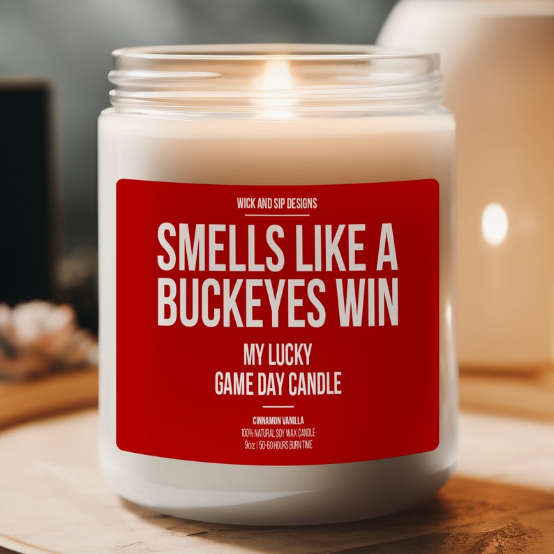 Personalized Smells like A Buckeyes Win Candle, Custom Ohio State Candle, Gift for Ohio State Fan, Lucky Candle, Gift for Buckeyes Fan