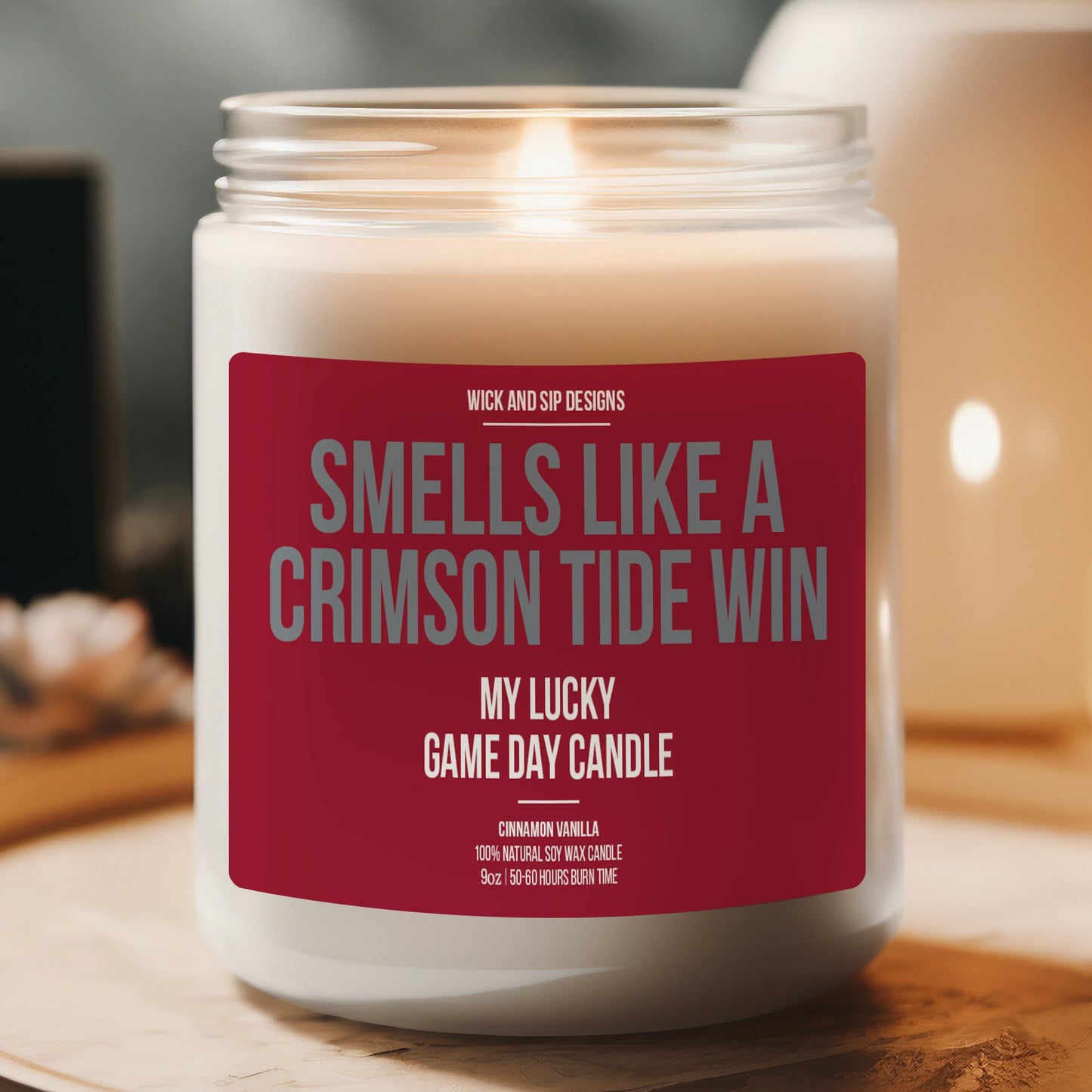 Personalized Smells like A Crimson Tide Win Candle, Custom Alabama Candle, Gift for Crimson Tide Fan, Lucky Game Day Candle, Man Cave