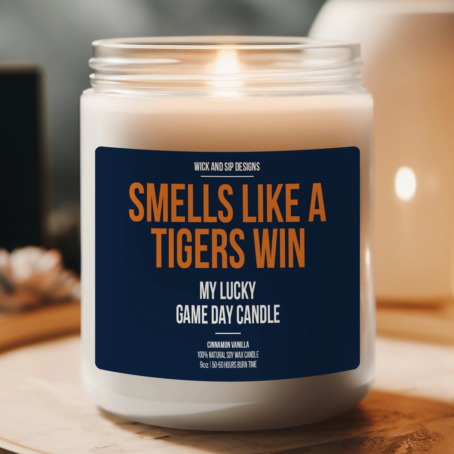 Personalized Smells like A Tigers Win Candle, Custom Auburn Soy Wax Candle, Gift for Tigers Fan, Gift for Basketball or Football Fan