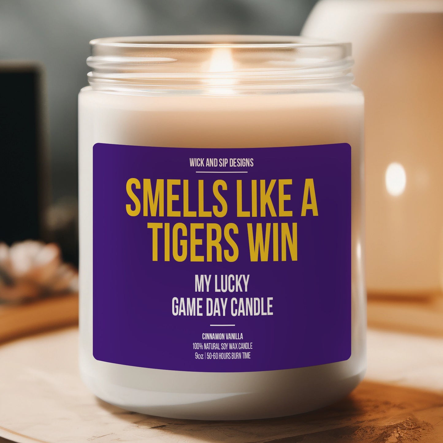 Personalized Smells like A Tigers Win Candle, Custom LSU Candle, Gift for LSU Football Fan, Lucky Game Day Candle for LSU Fan, Man Cave