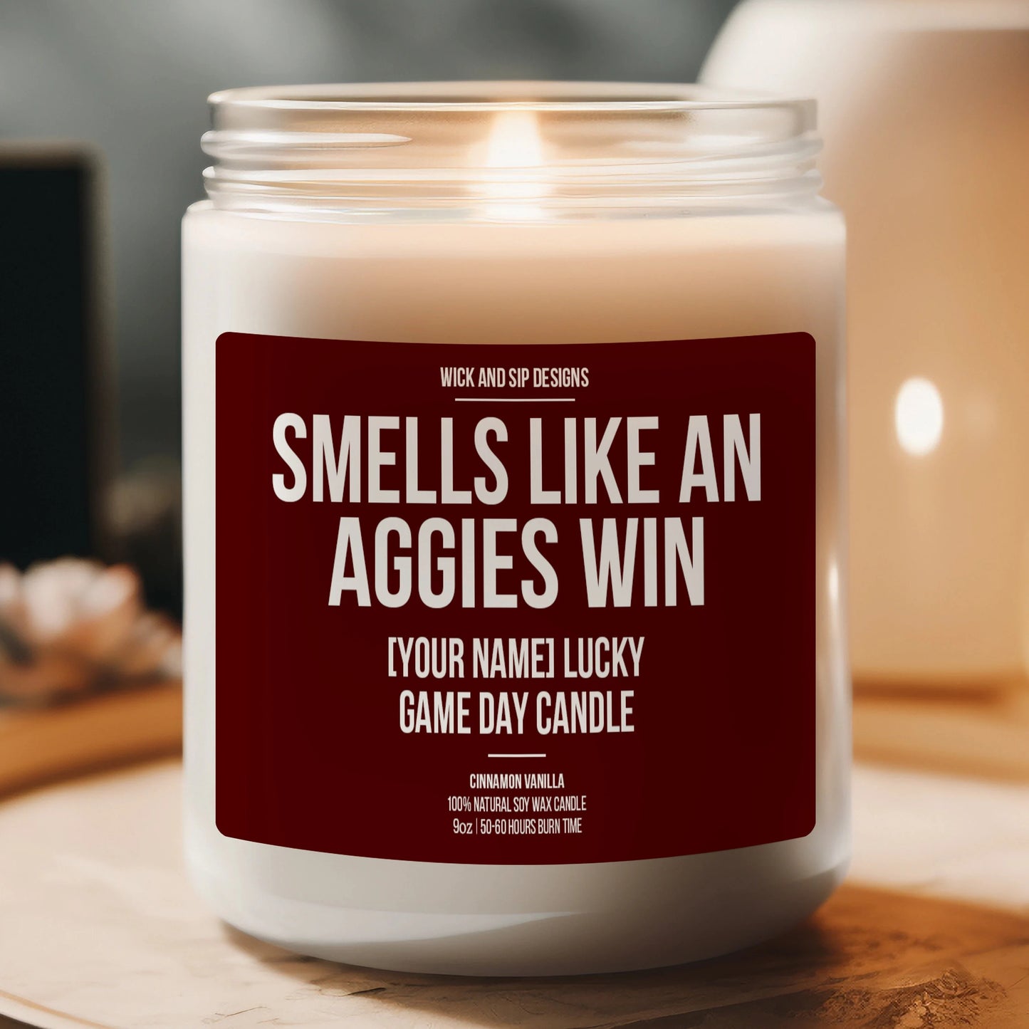 Personalized Smells like An Aggies Win Candle, Texas A&M Candle, Gift for Football Fan, Lucky Candle, Gift for Aggies Fan, Man Cave