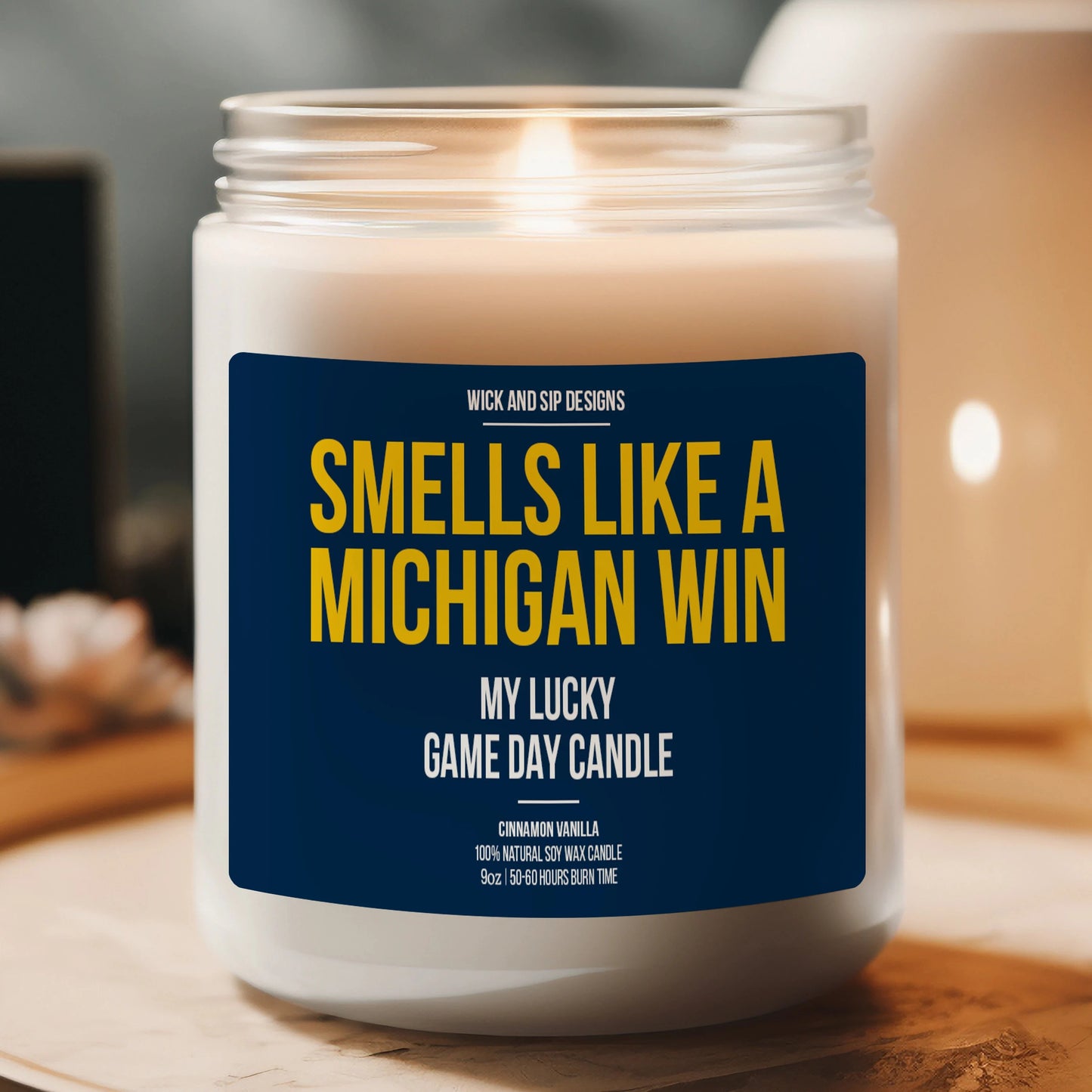 Personalized Smells like A Michigan Win Candle, Wolverines Candle, Gift for Football Fan, Lucky Candle, Gift for Michigan Fan, Man Cave