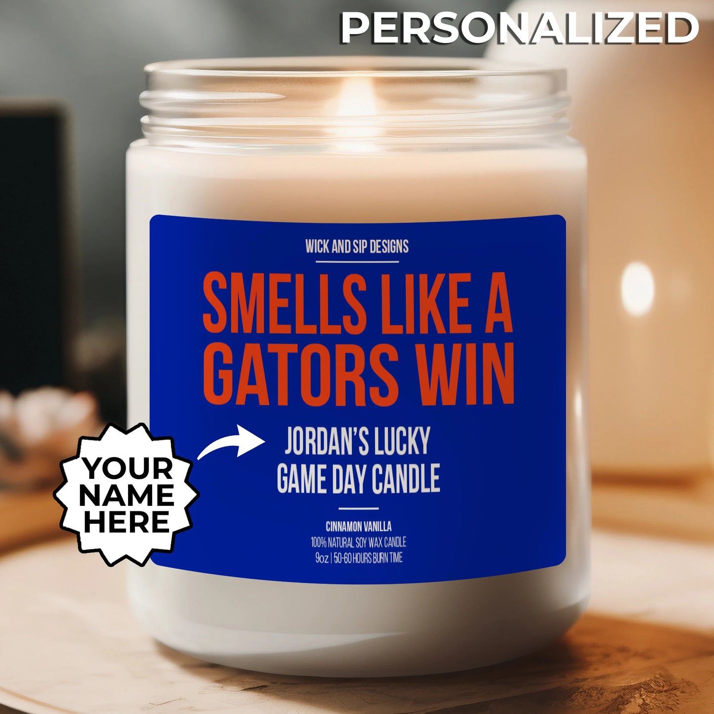 Smells like A Gators Win Candle | Personalized Gators Fan Gift | Scented Candle | Gift for Basketball or Football Fan