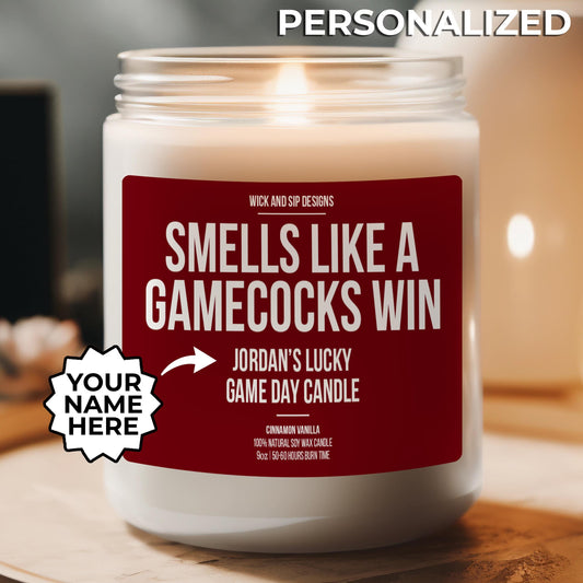 Personalized Smells like A Gamecocks Win Candle, Custom South Carolina Candle, Gift for South Carolina Fan, Lucky Candle, Gamecock Fan