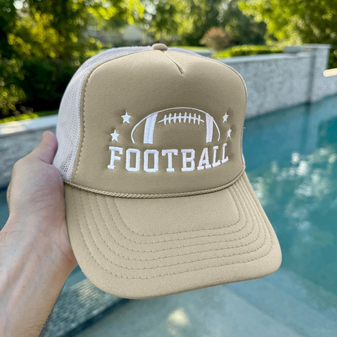 Embroidered Football Hat, Football Trucker Hat, Football Embroidery Caps