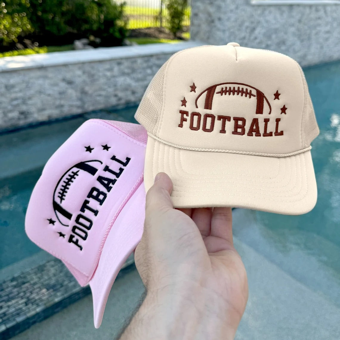 Embroidered Football Hat, Football Trucker Hat, Football Embroidery Caps