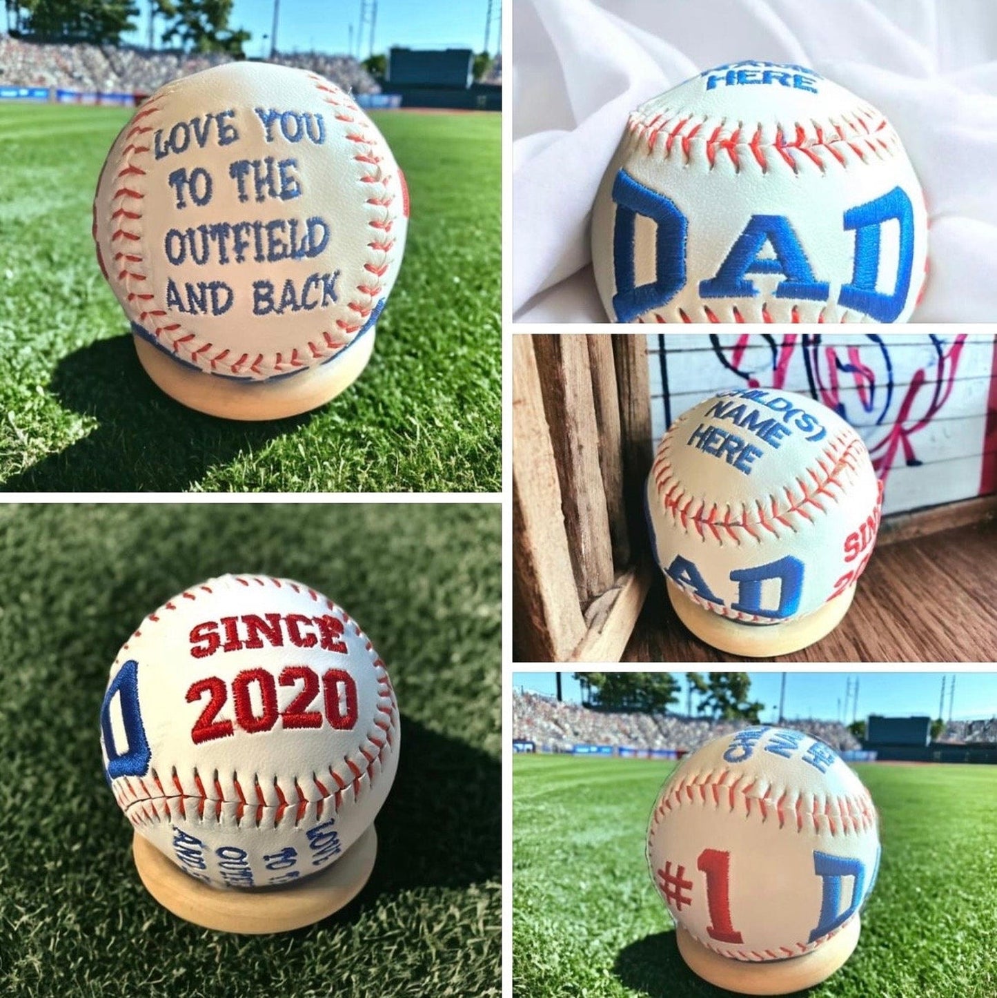 Custom Personalized Embroidered Baseball//Father's Day Gift