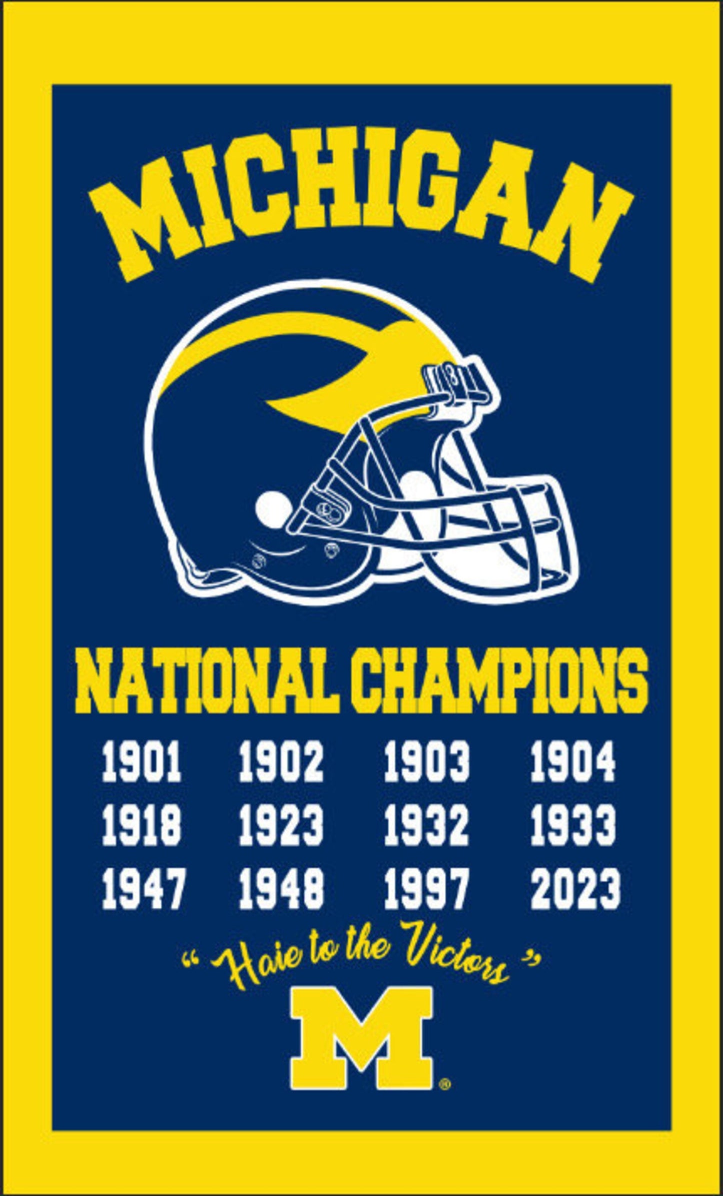 Michigan Team University Wolverines 2023 Football Playoff National Champions Man Cave, Garage, Dorm, Outdoor Decoration