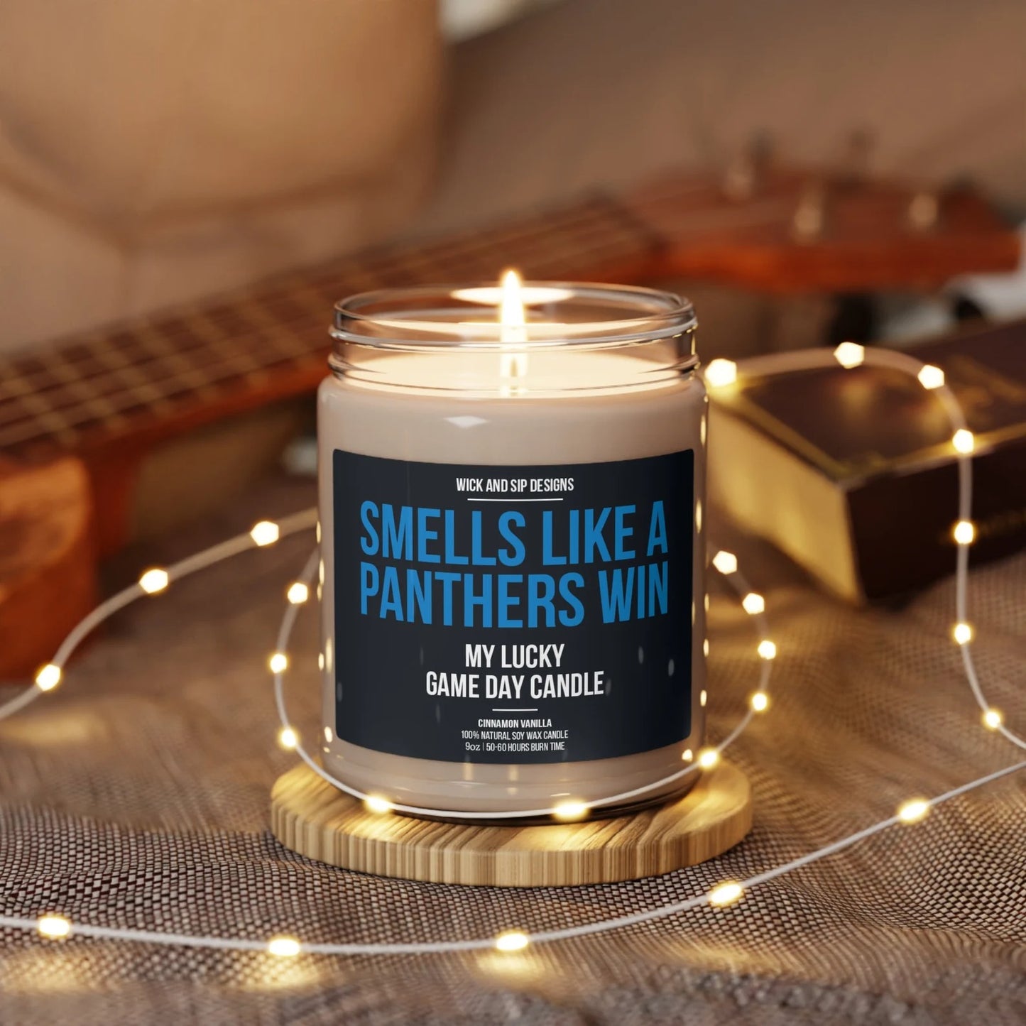 Smells like A Panthers Win | Carolina Panthers My Lucky Game Day Candle | Gift for Football Fan | Gift for Panthers Fan | Man Cave Decor