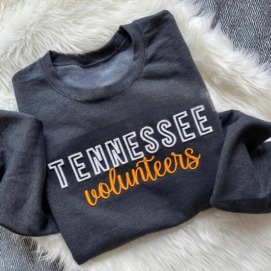 Tennessee Vols PUFF Embroidery Sweatshirt,Tennessee Vols,College Team Sweatshirt,TN Vols Apparel ,Vols,TN Volunteers Gift