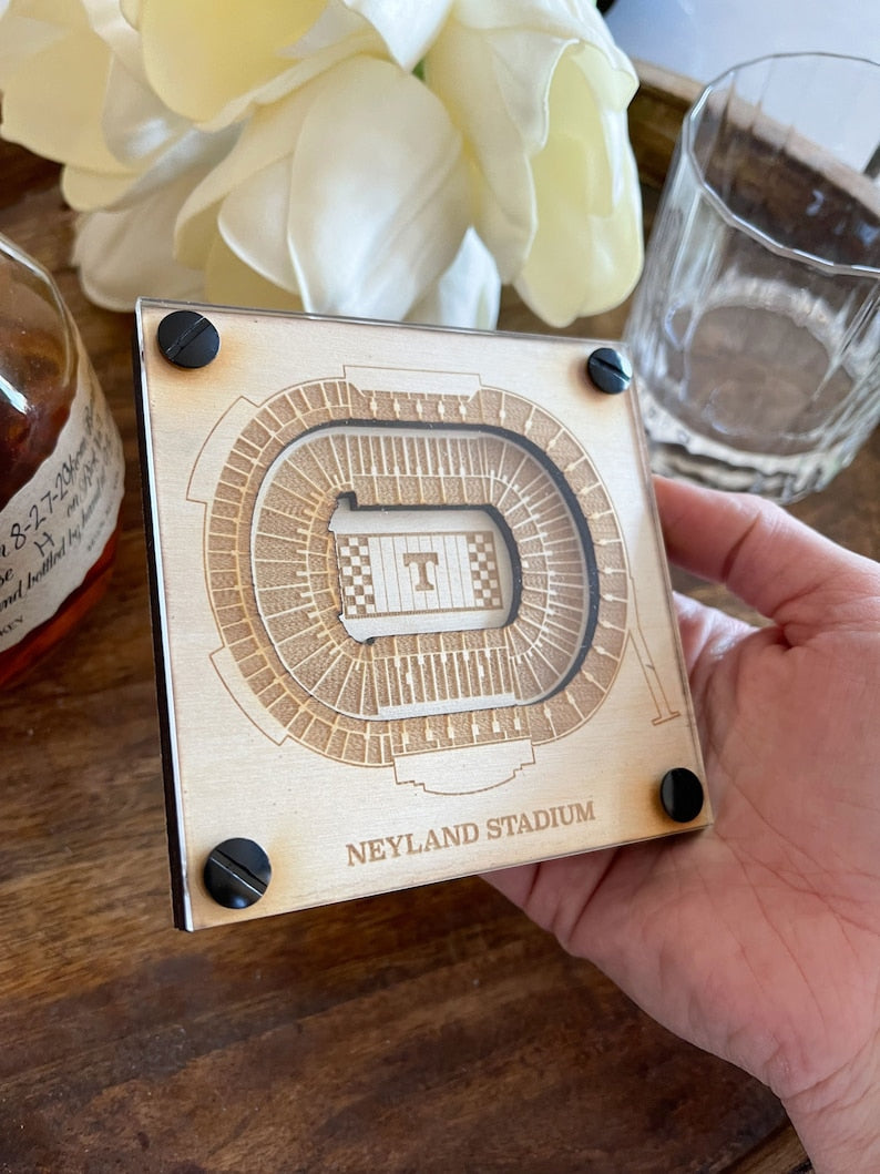 Neyland Stadium Layered Coaster, 3D Wood Coaster, University of Tennessee