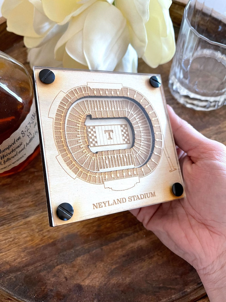 Neyland Stadium Layered Coaster, 3D Wood Coaster, University of Tennessee