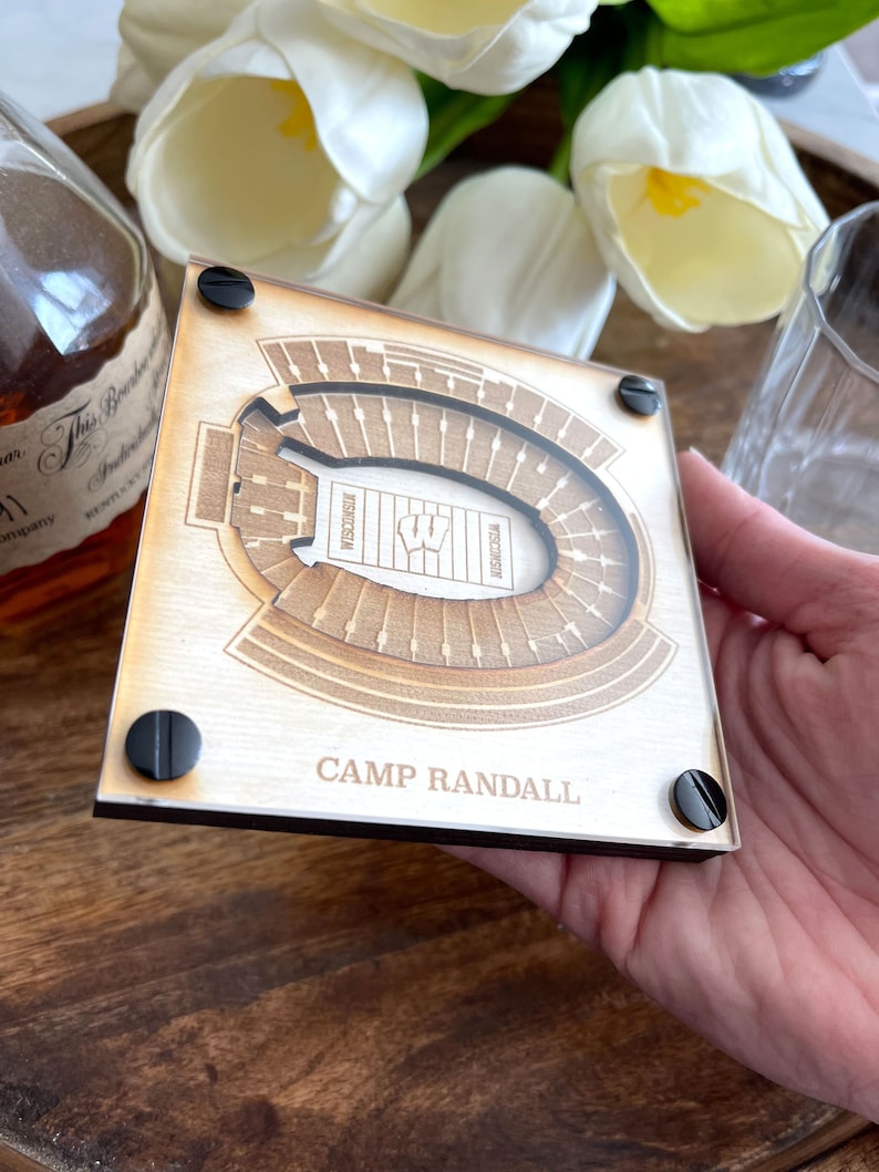 Camp Randall Stadium Layered Coaster, 3D Wood Coaster,University of Wisconsin-Madison