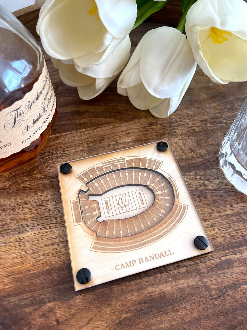 Camp Randall Stadium Layered Coaster, 3D Wood Coaster,University of Wisconsin-Madison