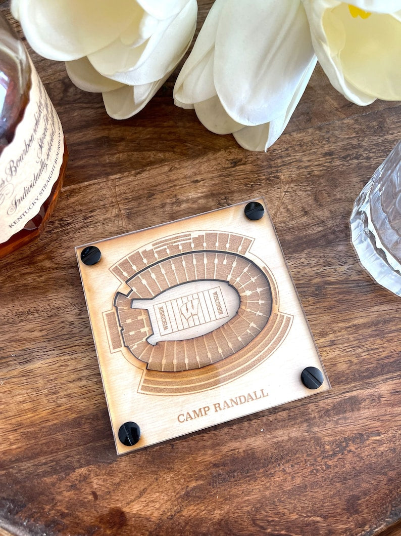 Camp Randall Stadium Layered Coaster, 3D Wood Coaster,University of Wisconsin-Madison