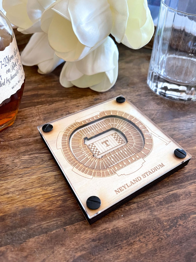 Neyland Stadium Layered Coaster, 3D Wood Coaster, University of Tennessee