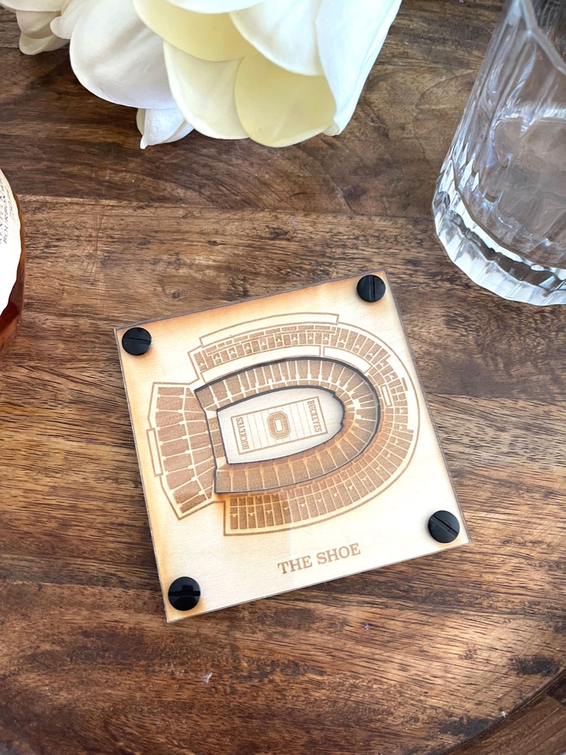 Ohio Stadium Layered Coaster, 3D Wood Coaster, Ohio State University