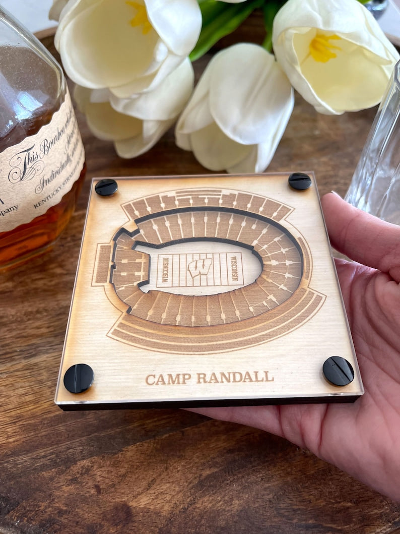 Camp Randall Stadium Layered Coaster, 3D Wood Coaster,University of Wisconsin-Madison