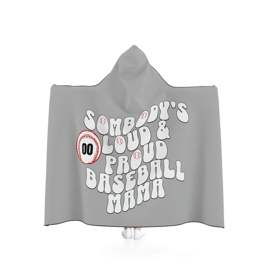 Somebodys Loud and Proud Baseball Mama, Personalized Baseball Hooded Blanket, Game Day Blanket, Bleacher wrap