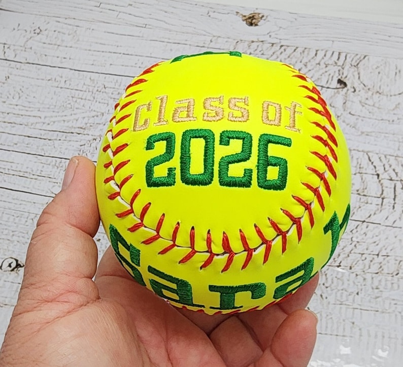 Mother's Day,Father's Day Gift//Custom Personalized Embroidered Softball Gift // Keepsake ball // Graduation Gift// Memorabilia