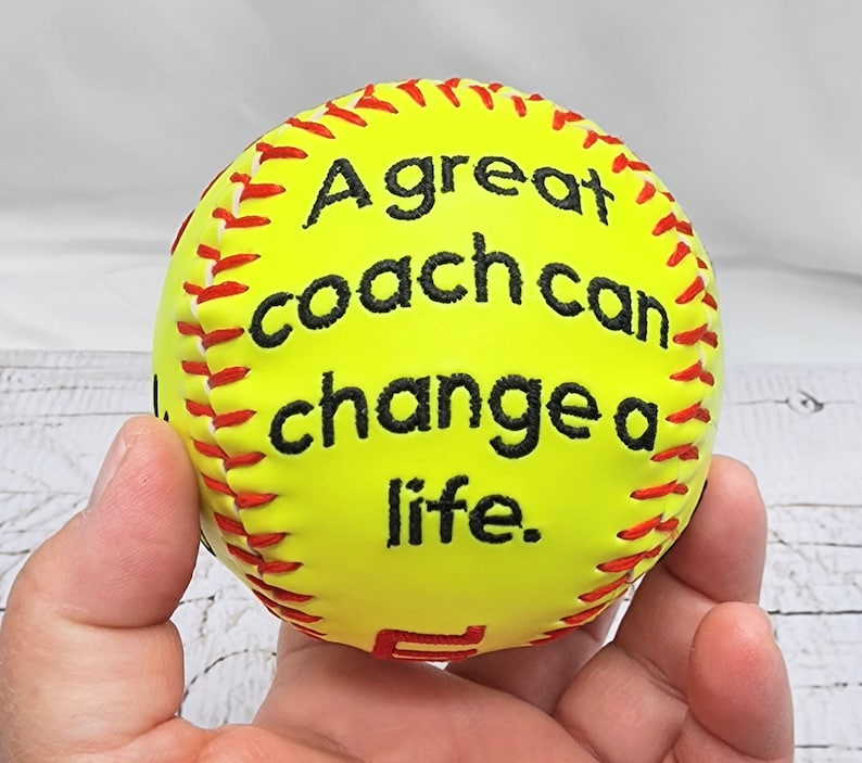 Coaches,Mother's Day,Father's Day Gift//Custom Personalized Embroidered Softball // Softball Gift// Keepsake ball // Coach gift// Memorabilia