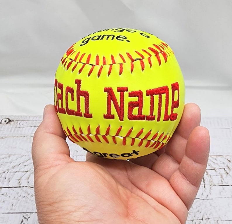 Coaches,Mother's Day,Father's Day Gift//Custom Personalized Embroidered Softball // Softball Gift// Keepsake ball // Coach gift// Memorabilia