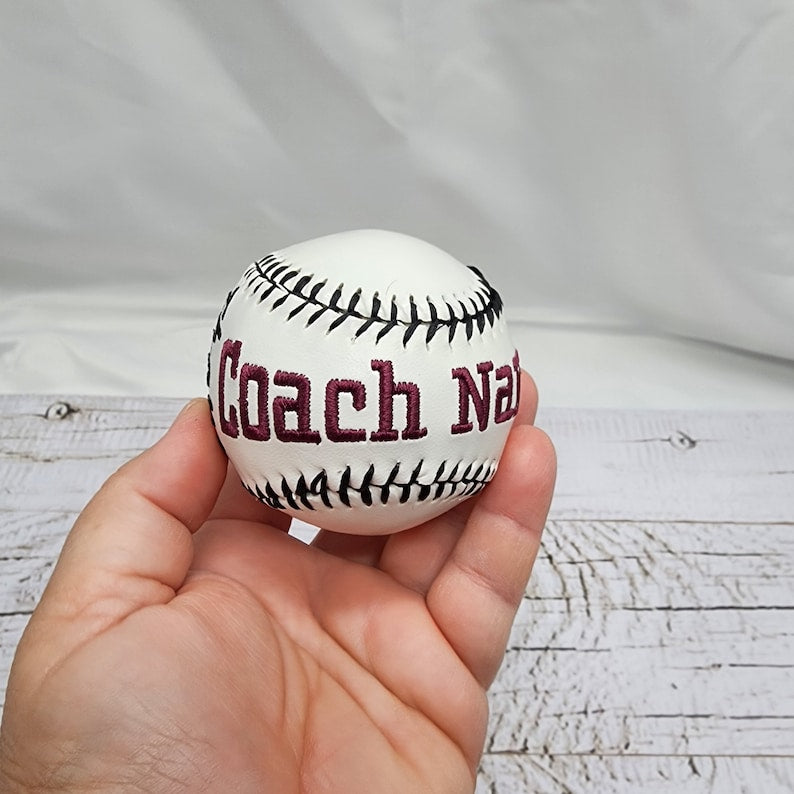 Coaches,Mother's Day,Father's Day Gift//Custom Personalized Embroidered Baseball // BaseballGift// Keepsake ball // Coach gift// Memorabilia