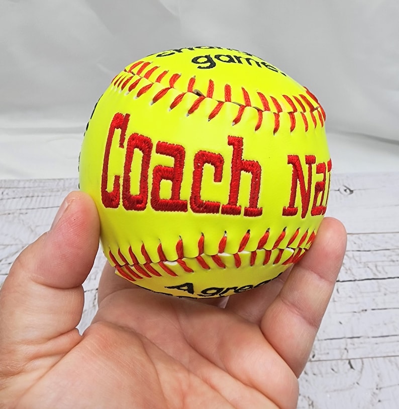 Coaches,Mother's Day,Father's Day Gift//Custom Personalized Embroidered Softball // Softball Gift// Keepsake ball // Coach gift// Memorabilia