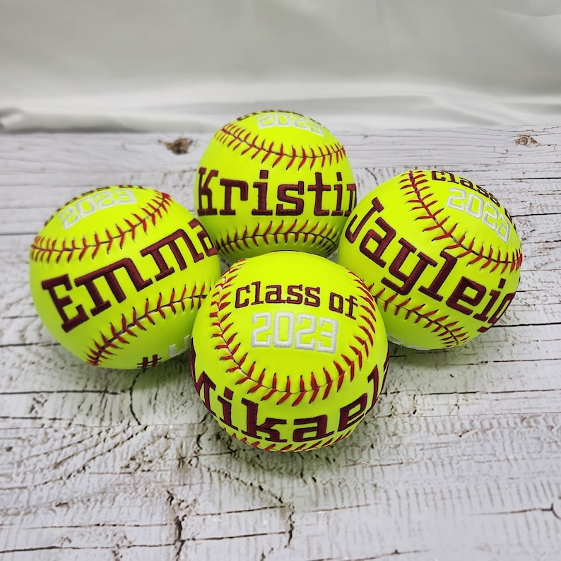 Mother's Day,Father's Day Gift//Custom Personalized Embroidered Softball Gift // Keepsake ball // Graduation Gift// Memorabilia